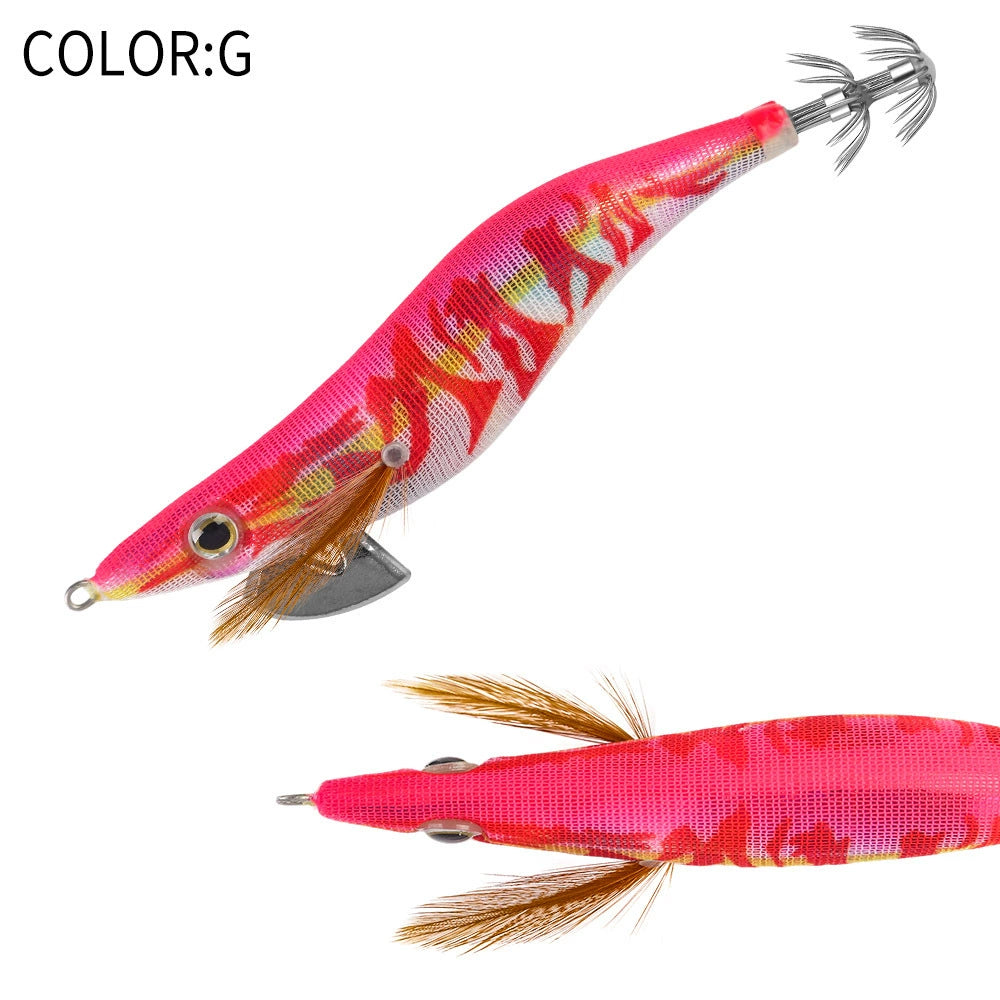New Squid Hook #3.0/16g #3.5/21g Rapid inkiSng Artificial Luminous Squid Jigging Bait Wood Shrimp Hooks for Saltwater Tackle Fishing Lure