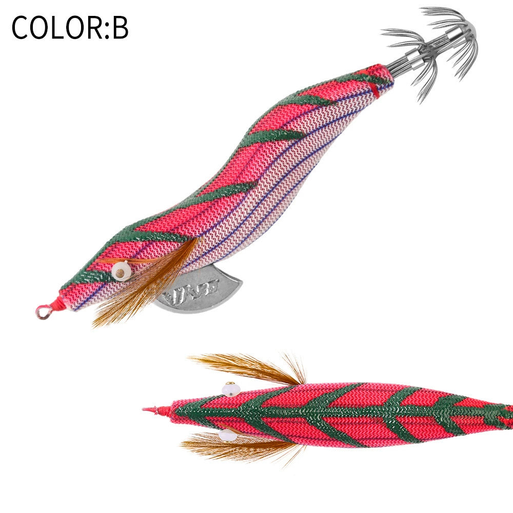 New Squid Hook #3.0/18g Rapid inkiSng Artificial Luminous Squid Jigging Bait Wood Shrimp Hooks for Saltwater Tackle Fishing Lure