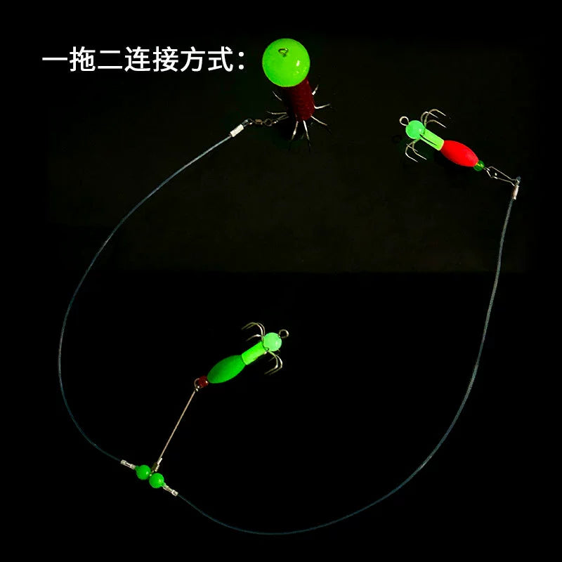 New Squid Hook #37/37.4/64 Rapid inkiSng Artificial Luminous Squid Jigging Bait Wood Shrimp Hooks for Saltwater Tackle Fishing Lure