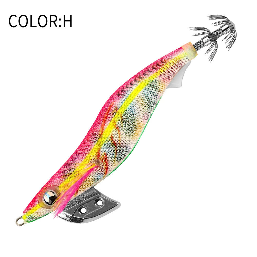 New Squid Hook #2.5/12g #3.0/16.5g#3.5/21g Rapid inkiSng Artificial Luminous Squid Jigging Bait Wood Shrimp Hooks for Saltwater Tackle Fishing Lure