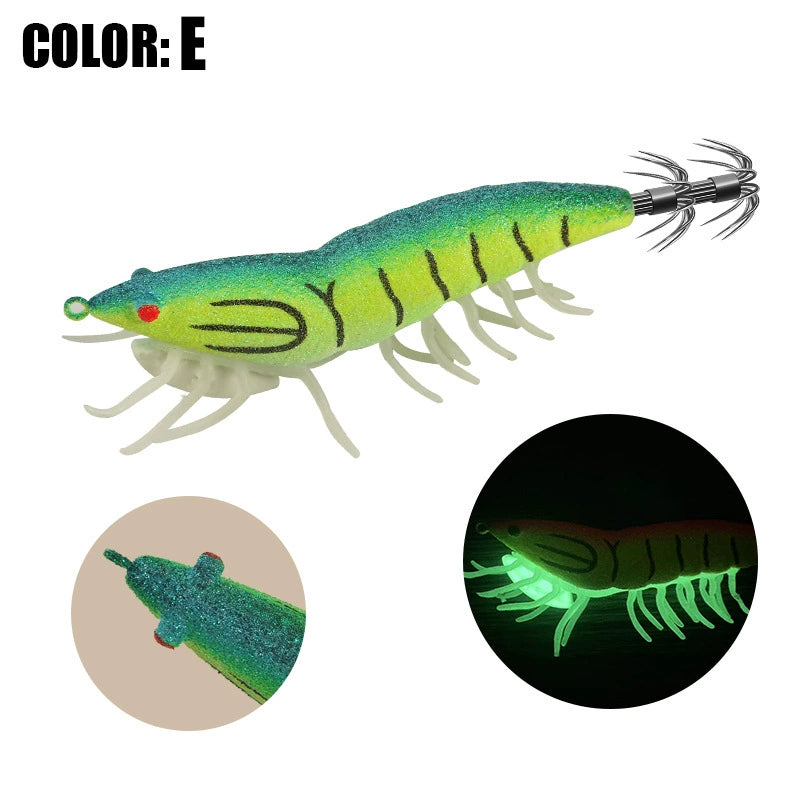 New Squid Hook #2.0/8g #3.0/12g #3.5/19.5g Rapid inkiSng Artificial Luminous Squid Jigging Bait Wood Shrimp Hooks for Saltwater Tackle Fishing Lure