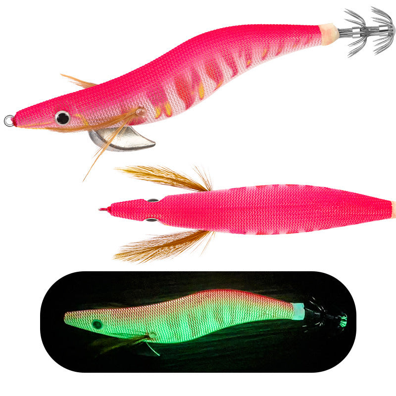 New Squid Hook #3.0/14.5g #3.5/19.5g Rapid inkiSng Artificial Luminous Squid Jigging Bait Wood Shrimp Hooks for Saltwater Tackle Fishing Lure