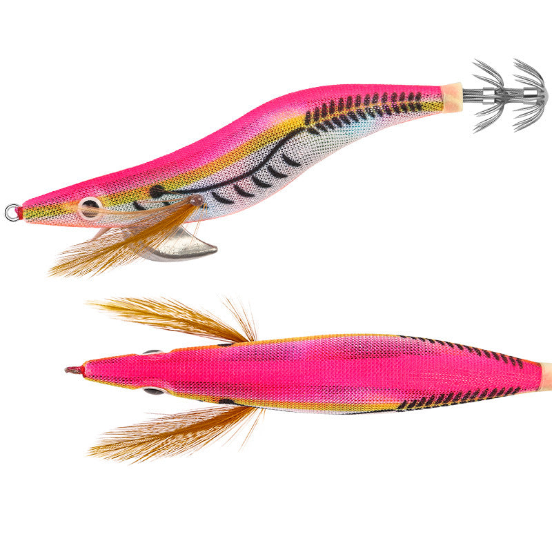 New Squid Hook #3.0/14.5g #3.5/19.5g Rapid inkiSng Artificial Luminous Squid Jigging Bait Wood Shrimp Hooks for Saltwater Tackle Fishing Lure
