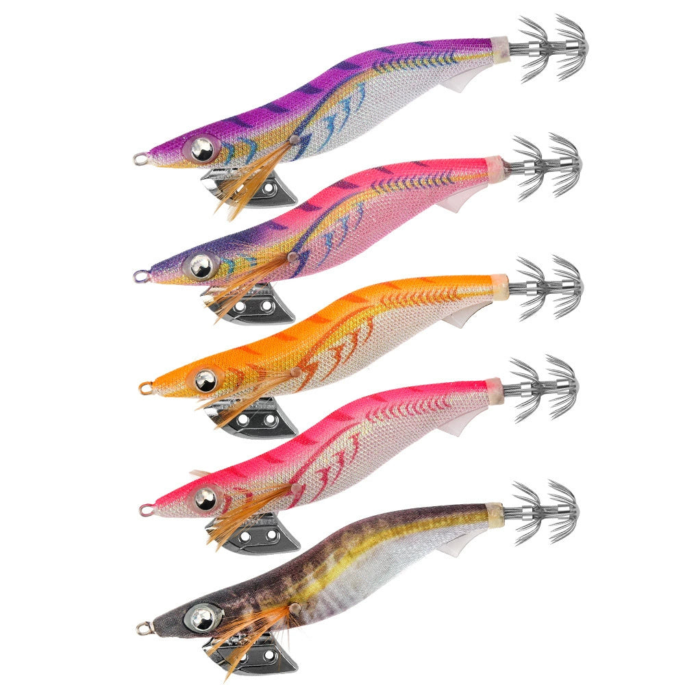 New Squid Hook #3.5s/20g Rapid inkiSng Artificial Luminous Squid Jigging Bait Wood Shrimp Hooks for Saltwater Tackle Fishing Lure