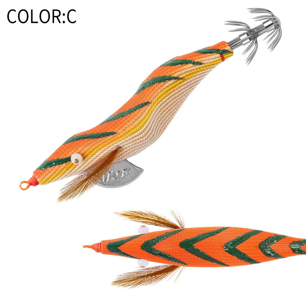 New Squid Hook #3.0/18g Rapid inkiSng Artificial Luminous Squid Jigging Bait Wood Shrimp Hooks for Saltwater Tackle Fishing Lure