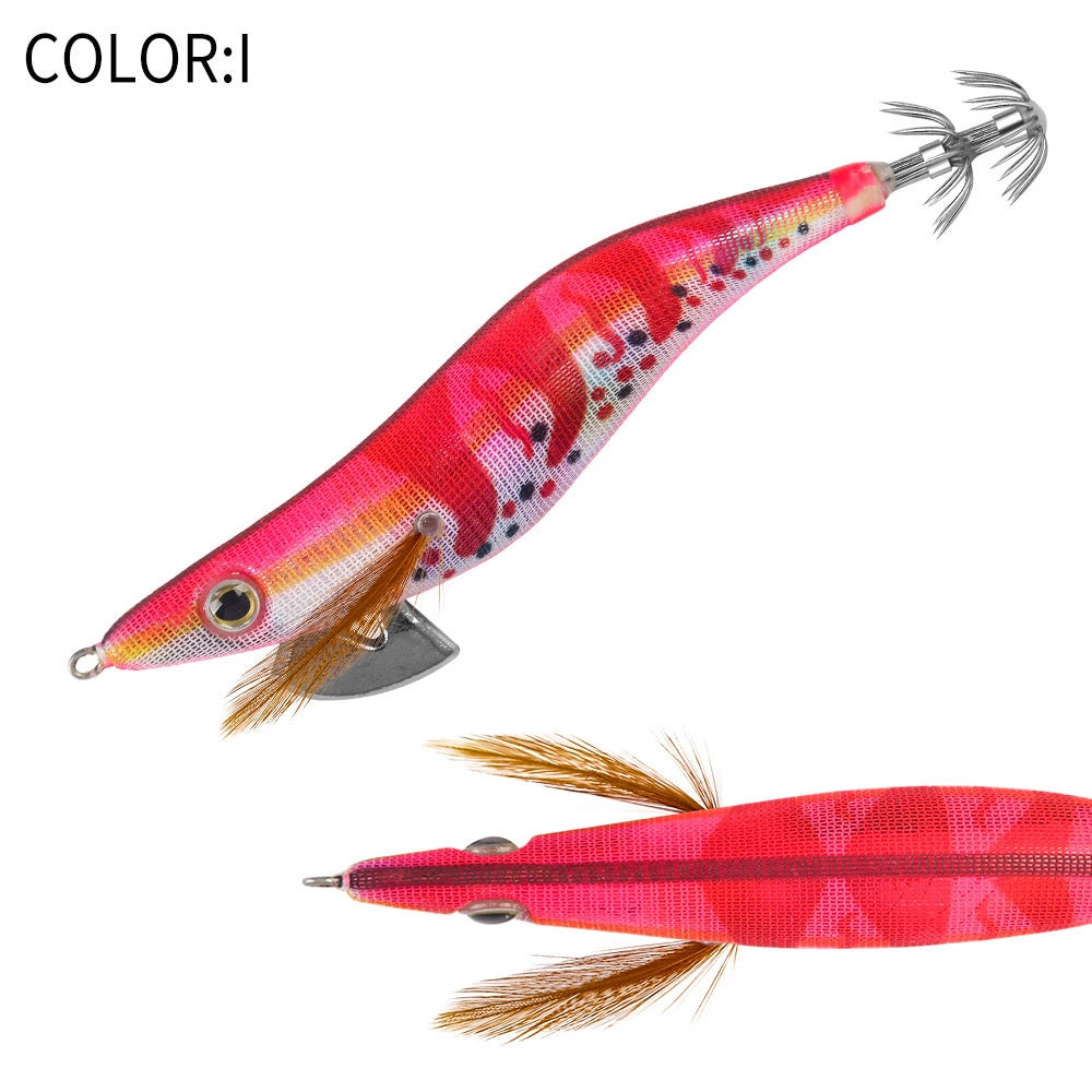 New Squid Hook #3.0/16g #3.5/21g Rapid inkiSng Artificial Luminous Squid Jigging Bait Wood Shrimp Hooks for Saltwater Tackle Fishing Lure