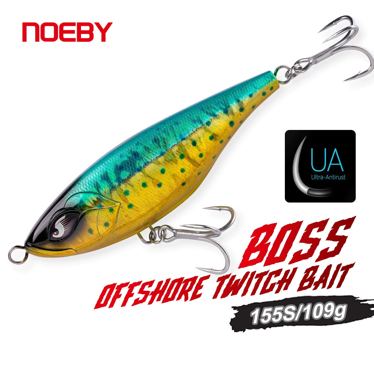 NOEBY Saltwater Pencil Bait/Stickbait/Minnow/Topwater Lure 150mm/109g