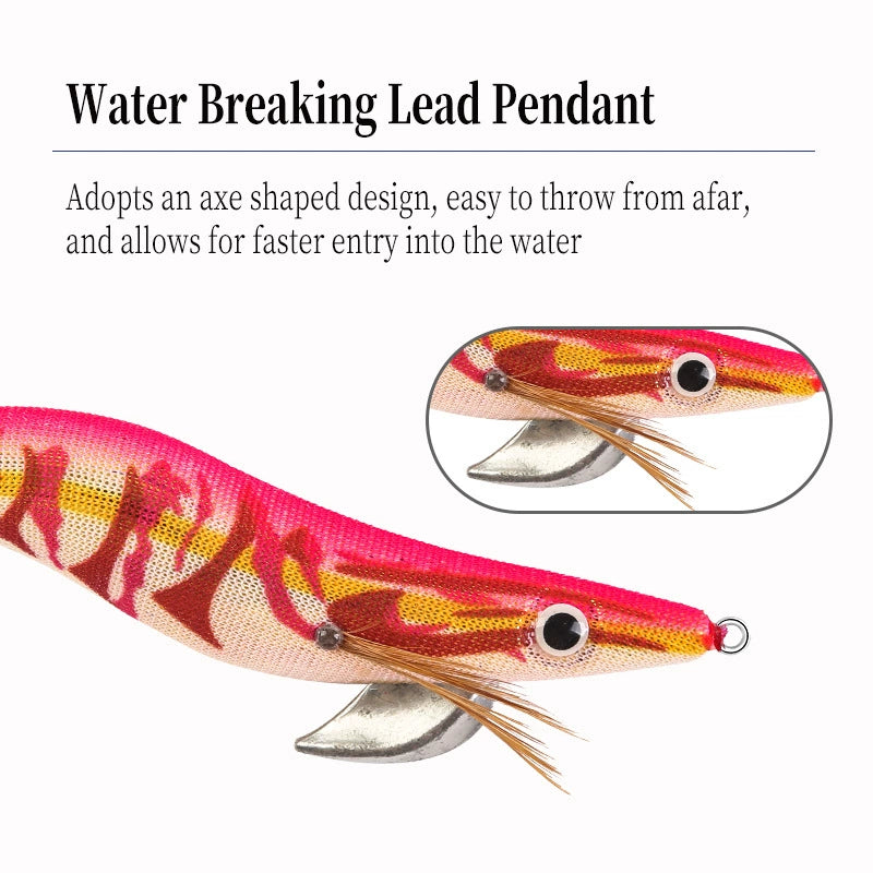 New Squid Hook #3.0/14.5g #3.5/19.5g Rapid inkiSng Artificial Luminous Squid Jigging Bait Wood Shrimp Hooks for Saltwater Tackle Fishing Lure