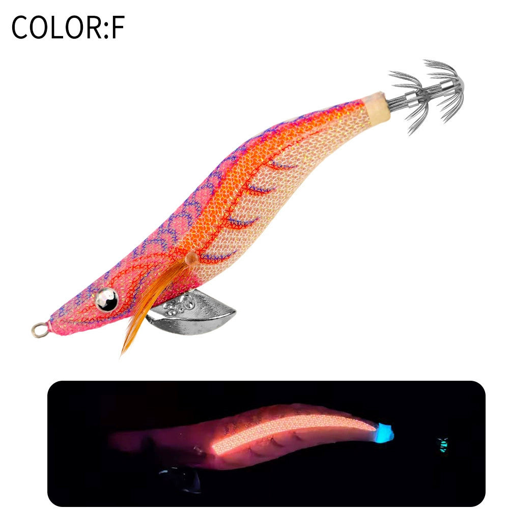 New Squid Hook #2.5/10g #3.0/15g #3.5/20g Rapid inkiSng Artificial Luminous Squid Jigging Bait Wood Shrimp Hooks for Saltwater Tackle Fishing Lure