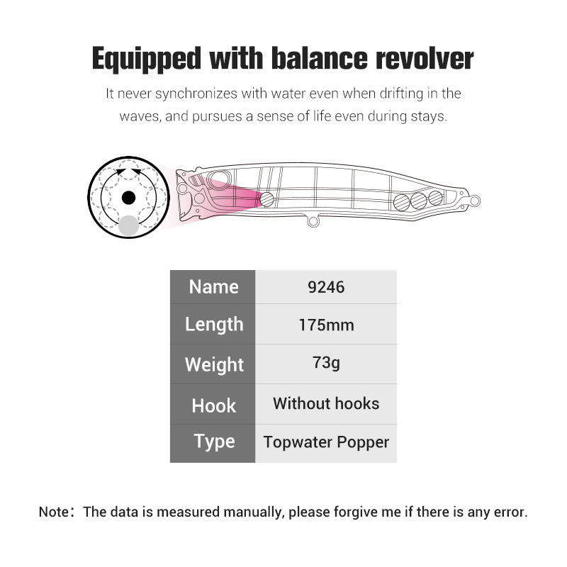 Saltwater plastic popper bait #16- 175mm/73g