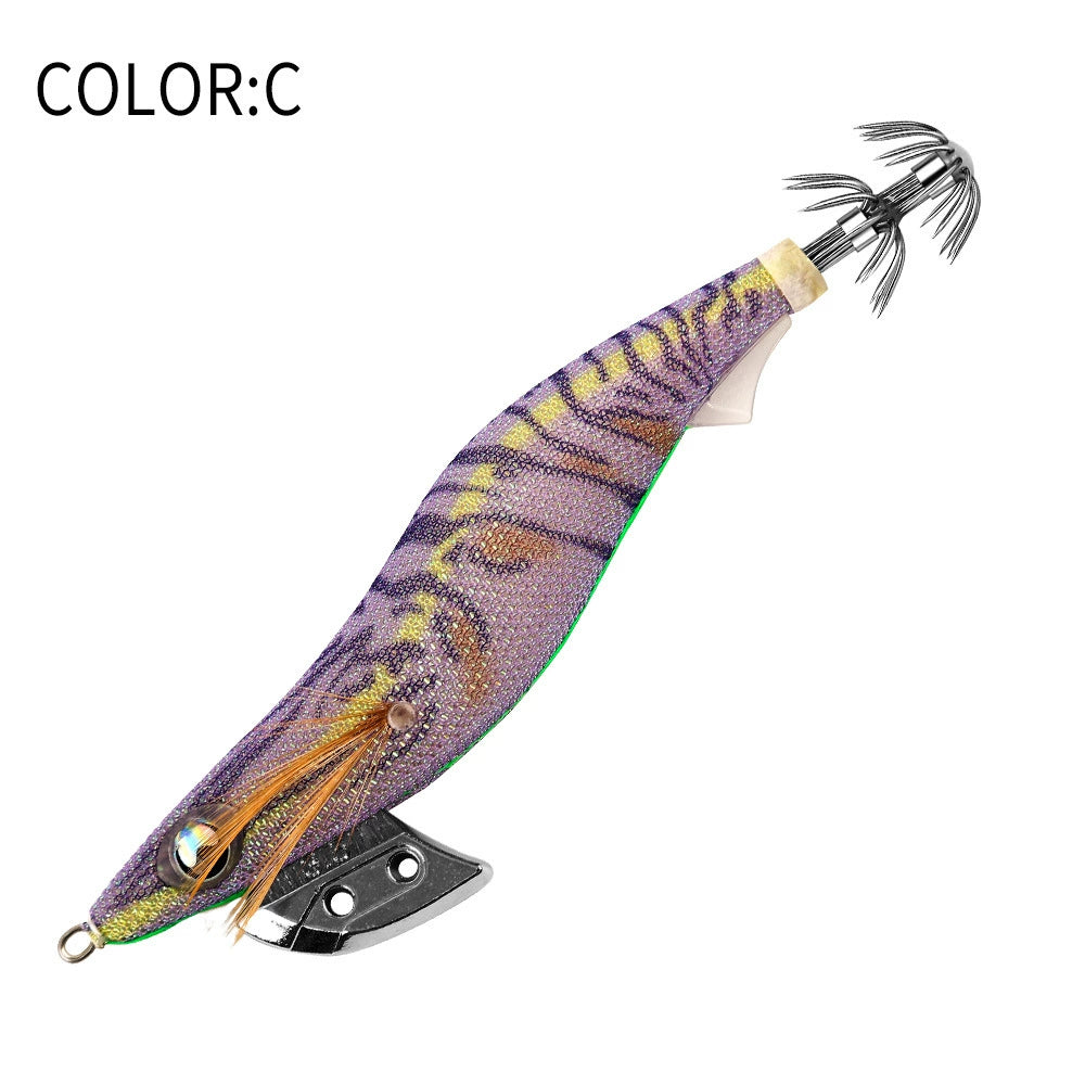 New Squid Hook #2.5/12g #3.0/16.5g#3.5/21g Rapid inkiSng Artificial Luminous Squid Jigging Bait Wood Shrimp Hooks for Saltwater Tackle Fishing Lure