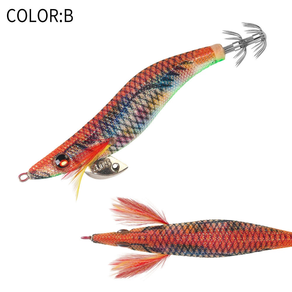 New Squid Hook #3.0/14g Rapid inkiSng Artificial Luminous Squid Jigging Bait Wood Shrimp Hooks for Saltwater Tackle Fishing Lure