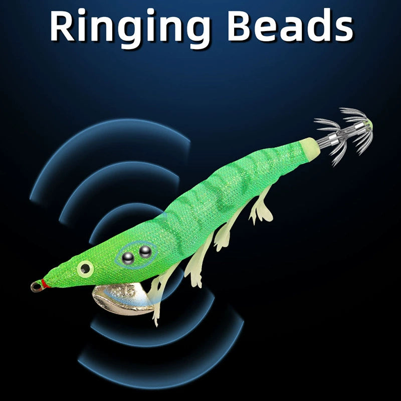 New Squid Hook #13/20g Rapid inkiSng Artificial Luminous Squid Jigging Bait Wood Shrimp Hooks for Saltwater Tackle Fishing Lure