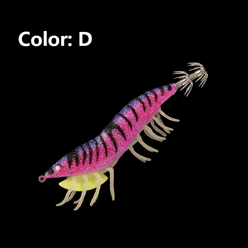 New Squid Hook #3.5/21g Rapid inkiSng Artificial Luminous Squid Jigging Bait Wood Shrimp Hooks for Saltwater Tackle Fishing Lure