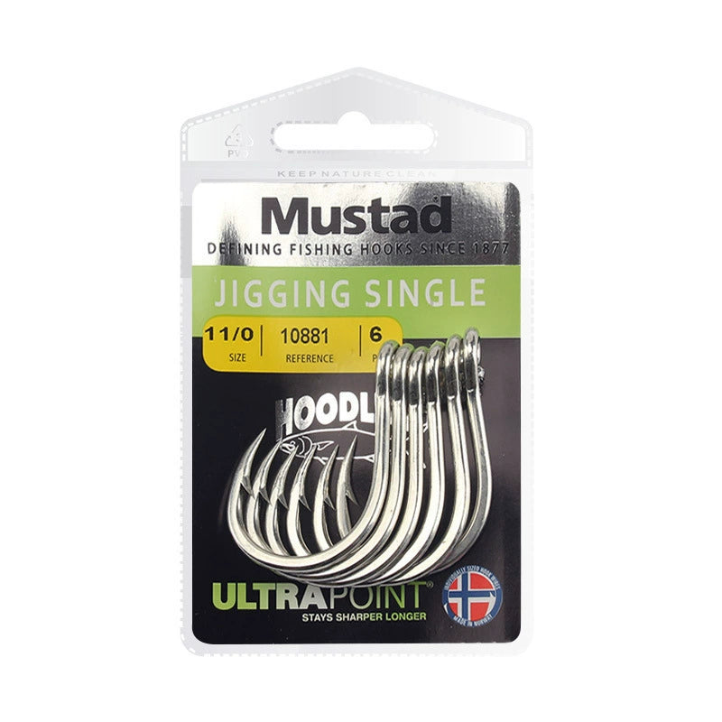 New High Quality Mustad Jigging Hook/Assist Hook for Saltwater Fishing Hooks #1/0 #3/0 #5/0 #7/0 #9/0 #11/0