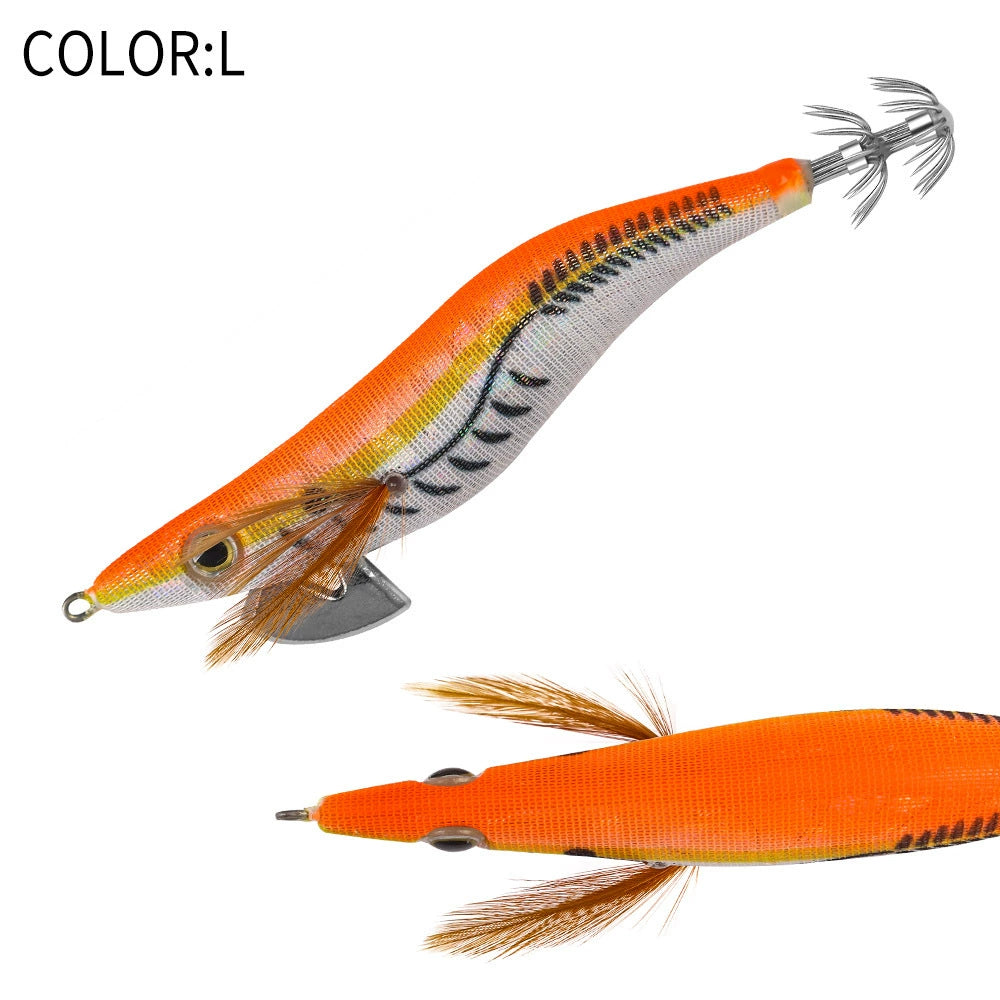 New Squid Hook #3.0/16g #3.5/21g Rapid inkiSng Artificial Luminous Squid Jigging Bait Wood Shrimp Hooks for Saltwater Tackle Fishing Lure