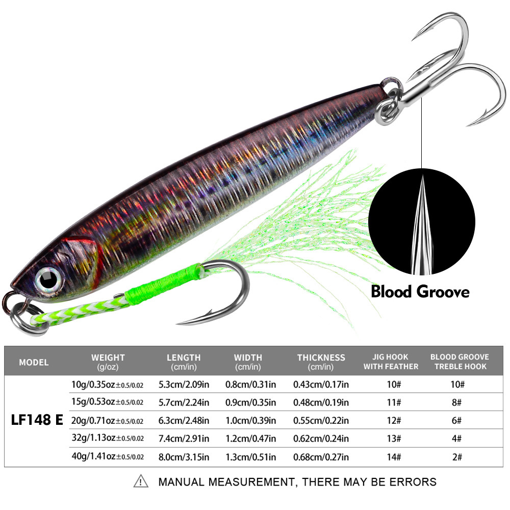 #76 Slow Pitch Jigs 10g 15g 20g 32g 40g