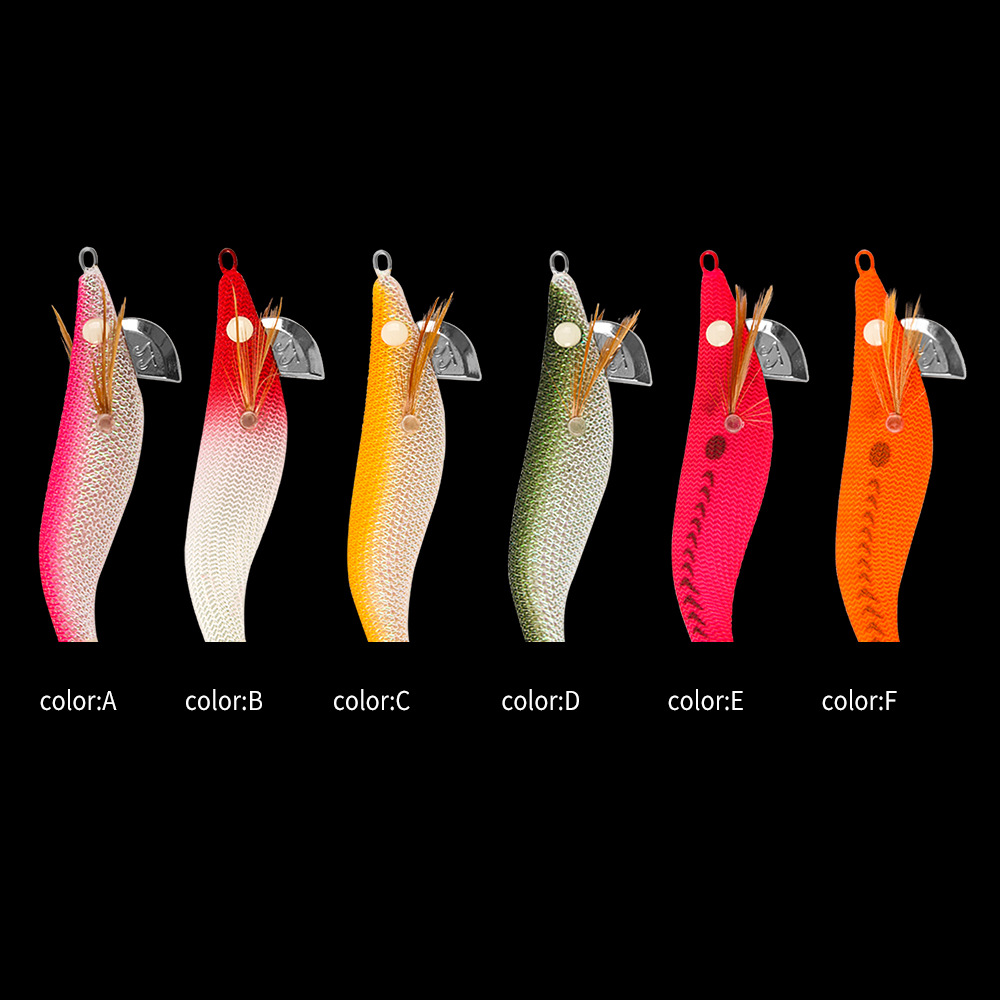 New Squid Hook #1.5/3.8g #1.8/5g #2.2/6.8g Rapid inkiSng Artificial Luminous Squid Jigging Bait Wood Shrimp Hooks for Saltwater Tackle Fishing Lure