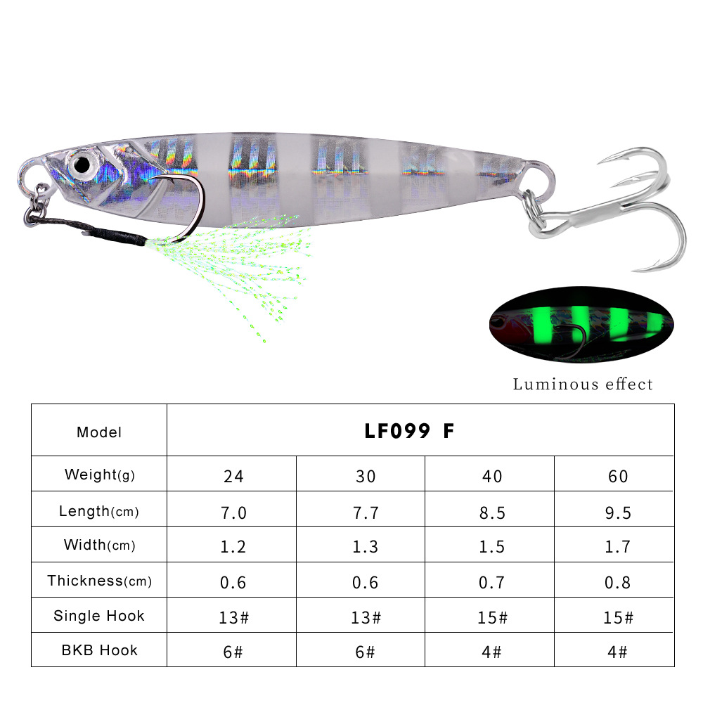 #75 Slow Pitch Jigs 24g 30g 40g 60g