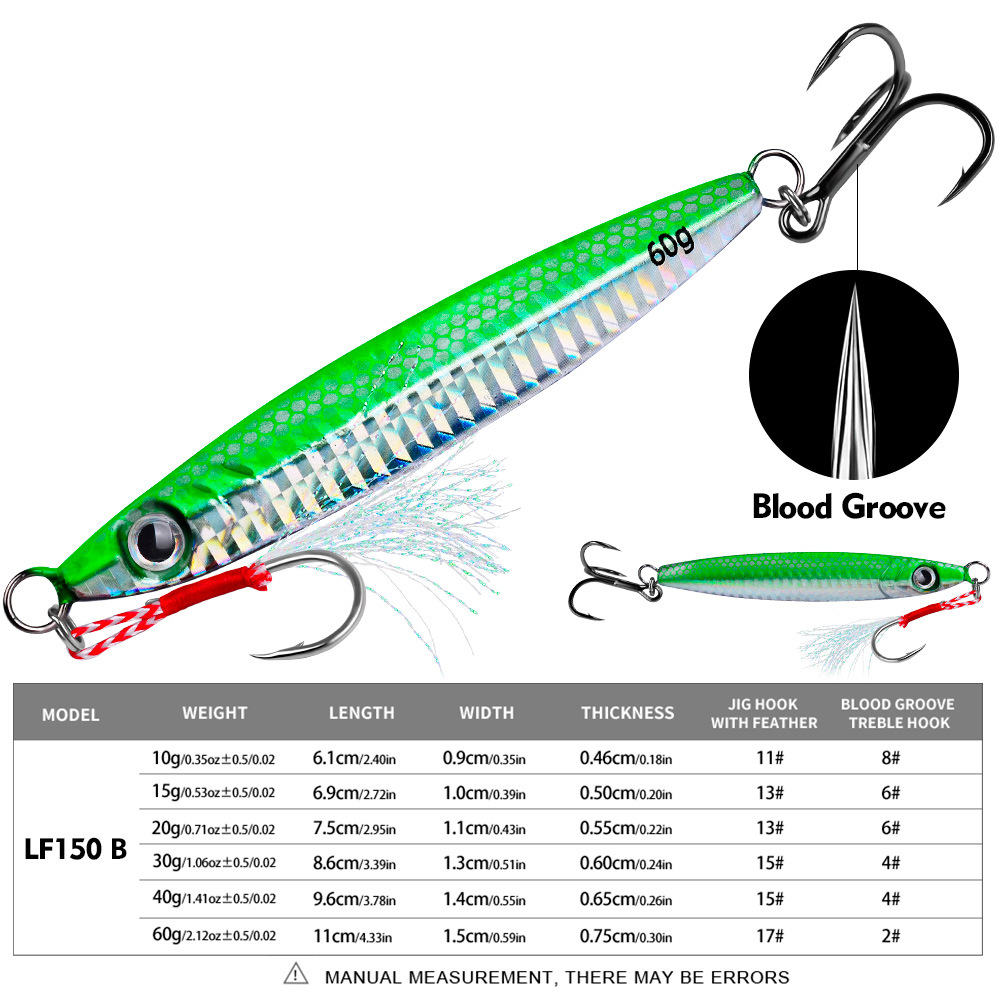 #64 Slow Pitch Jigs 10g 15g 20g 30g 40g
