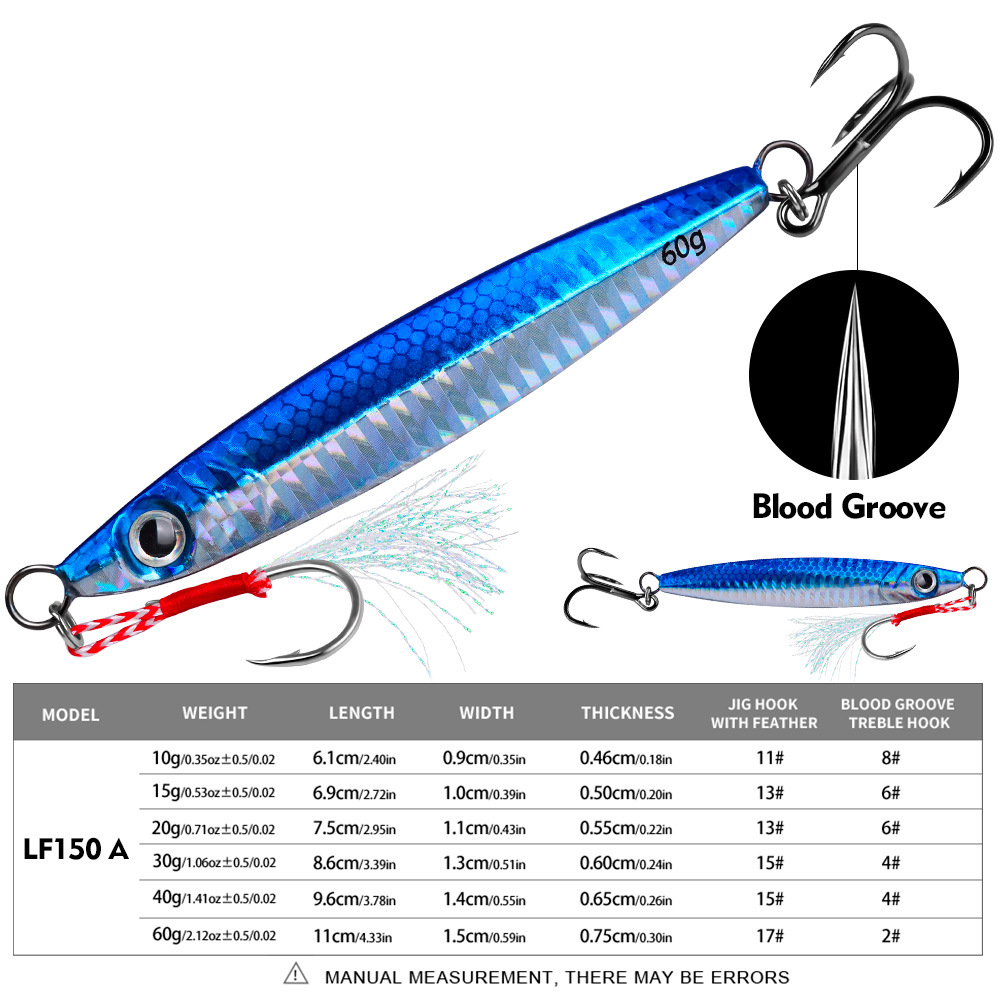 #64 Slow Pitch Jigs 10g 15g 20g 30g 40g