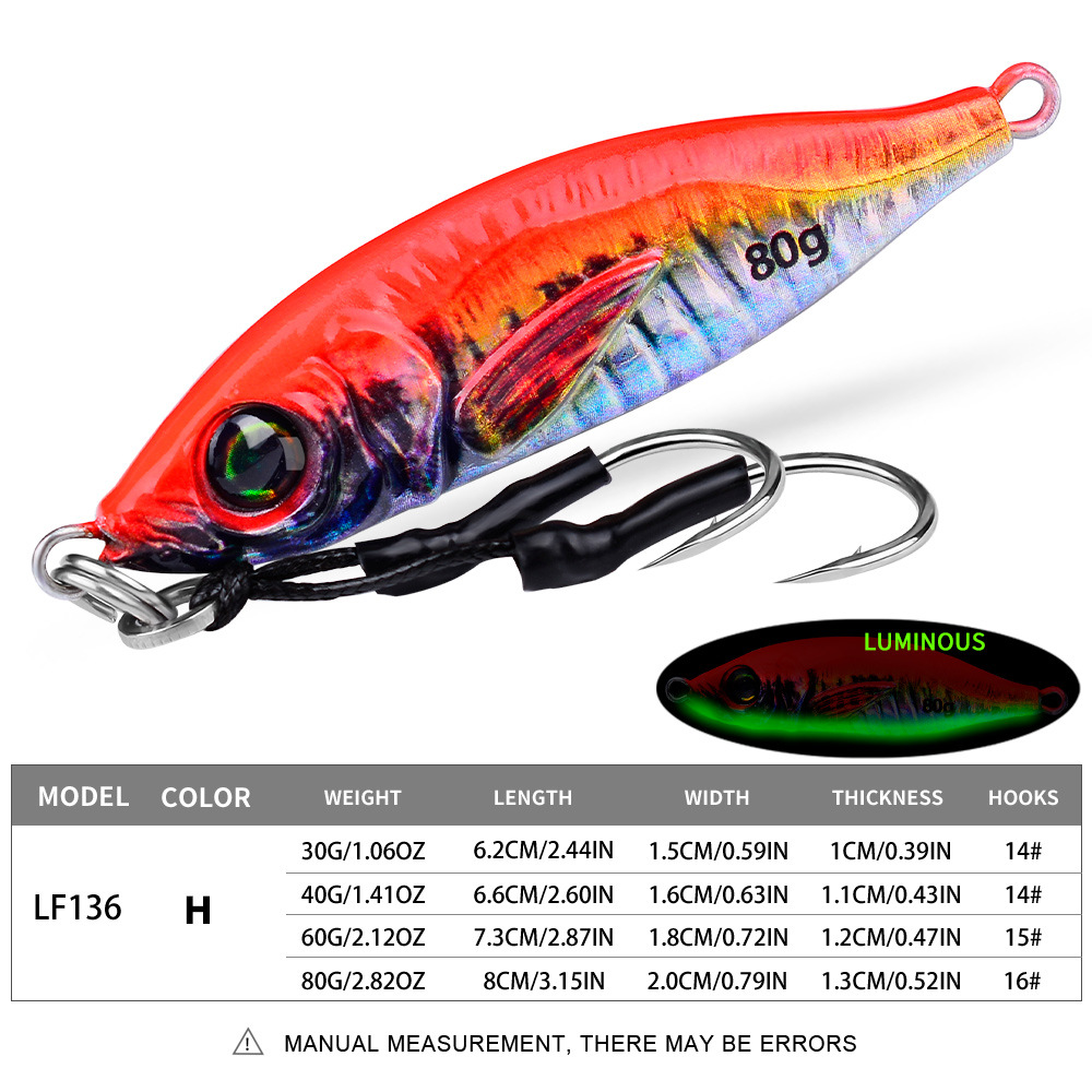 #68 Slow Pitch Jigs 30g 40g 60g 80g