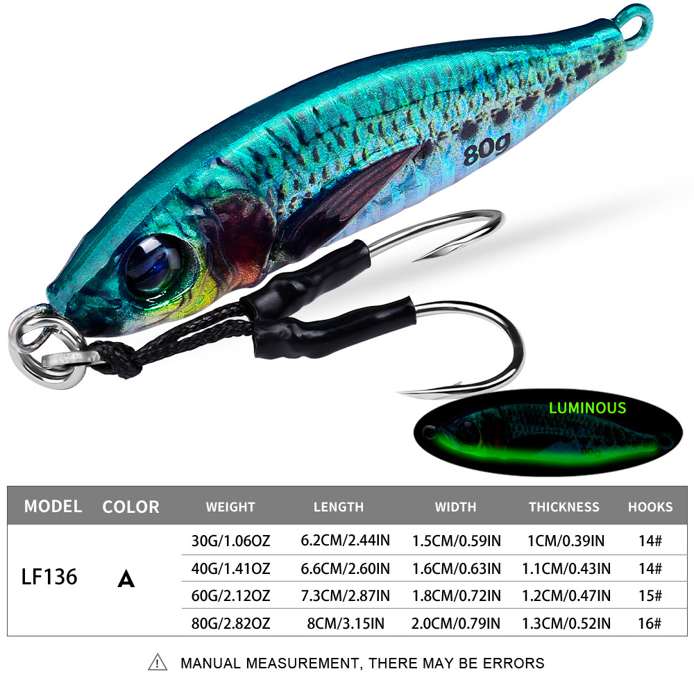 #68 Slow Pitch Jigs 30g 40g 60g 80g