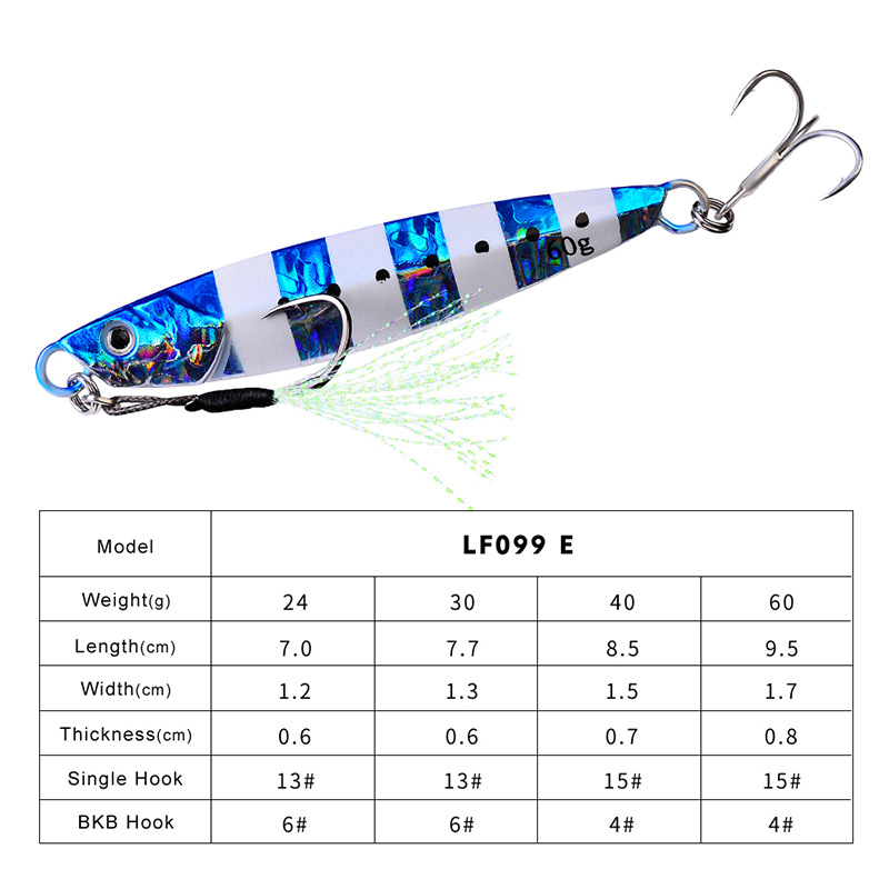 #75 Slow Pitch Jigs 24g 30g 40g 60g