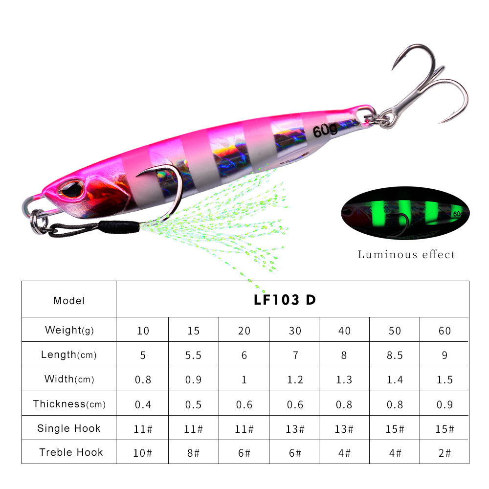 #60 Slow Pitch Jigs 10g 15g 20g 30g 40g 60g