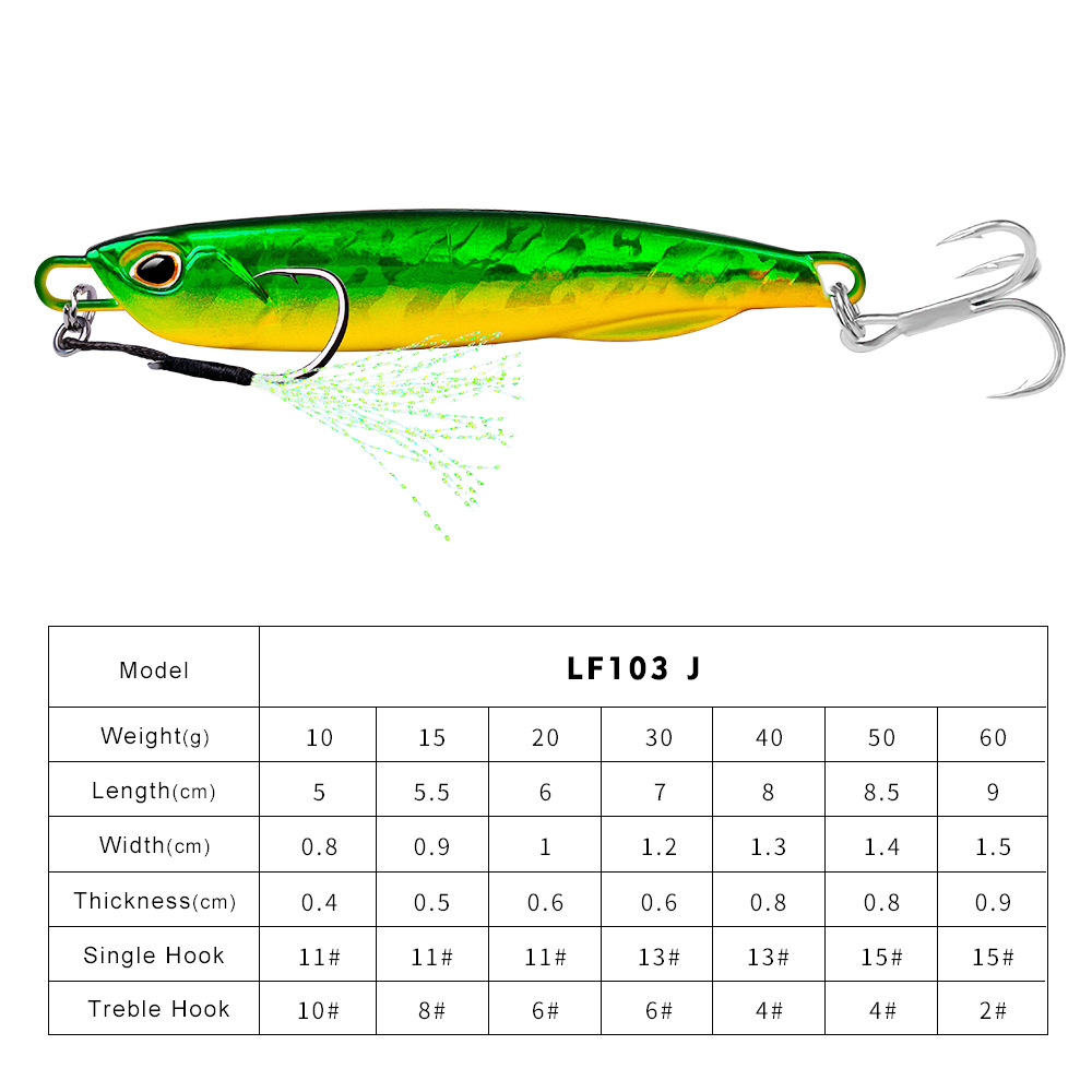 #60 Slow Pitch Jigs 10g 15g 20g 30g 40g 60g