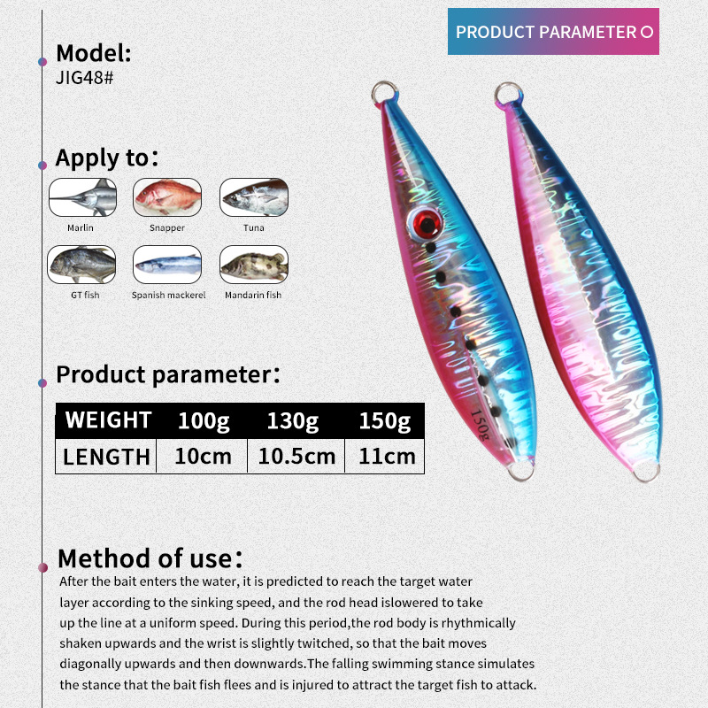 #92 Slow Pitch Jigs 100g 130g 150g