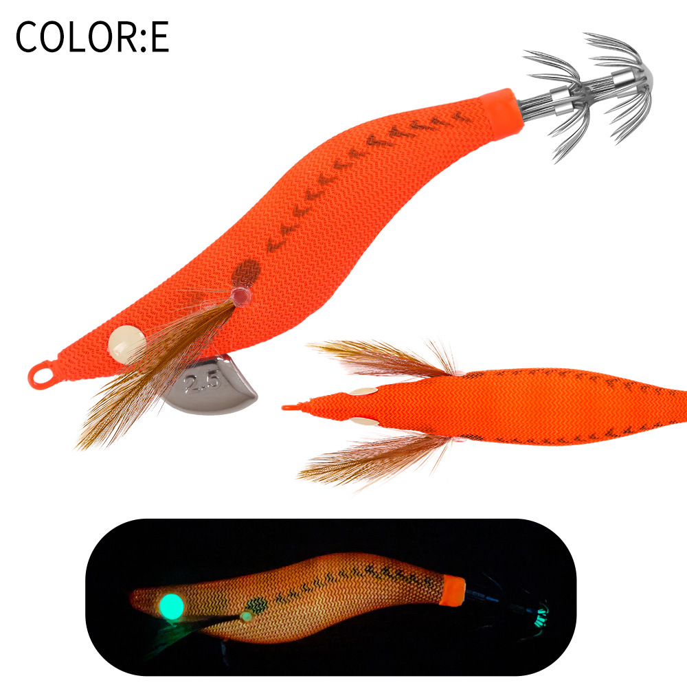 New Squid Hook #2.5/10g Rapid inkiSng Artificial Luminous Squid Jigging Bait Wood Shrimp Hooks for Saltwater Tackle Fishing Lure
