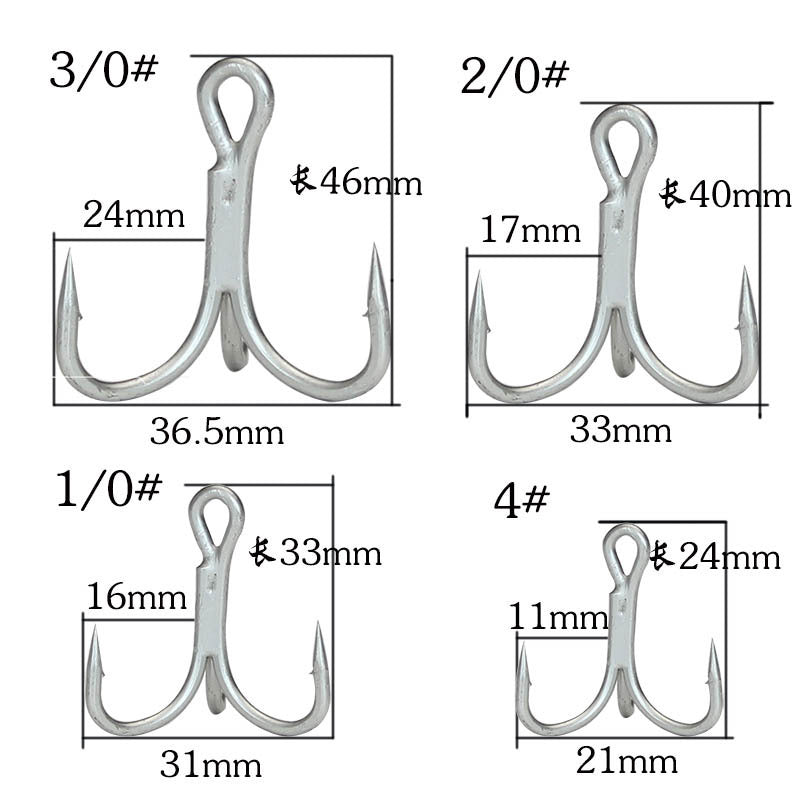 High quality 4X treble hook 28#-1 2 4 6 8 1/0 2/0 3/0 4/0