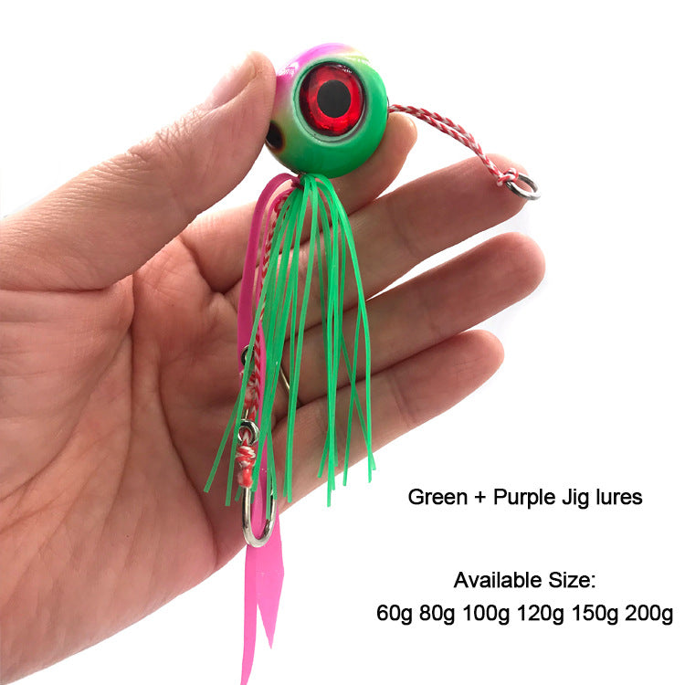 渔~挑#70 Jigs bait head skirt lure 60g 80g 100g 120g 150g 200g