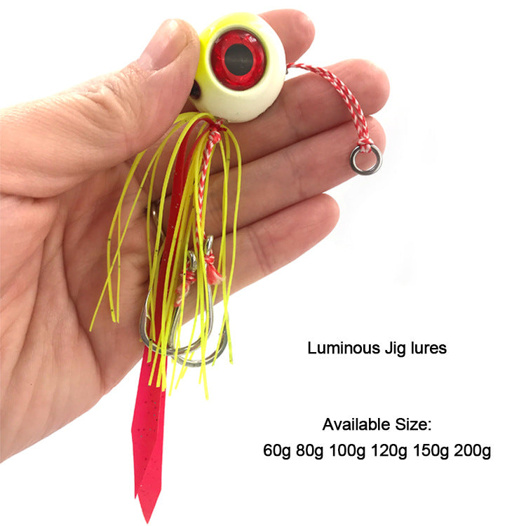 渔~挑#70 Jigs bait head skirt lure 60g 80g 100g 120g 150g 200g