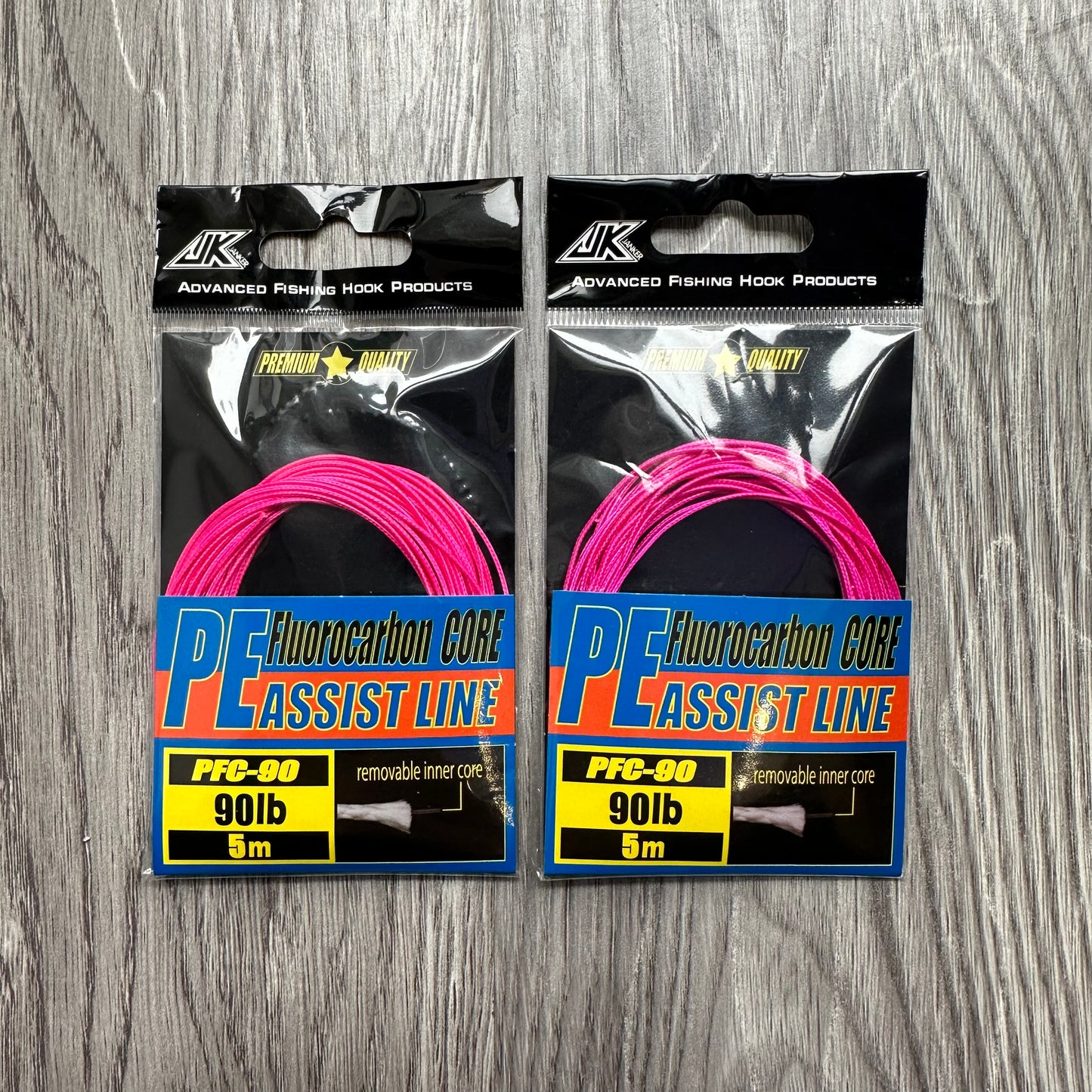 Assist Hook PE Binding Cord 45lbs 66lbs 90lbs Pound Fluorocarbon Braided Core Pink