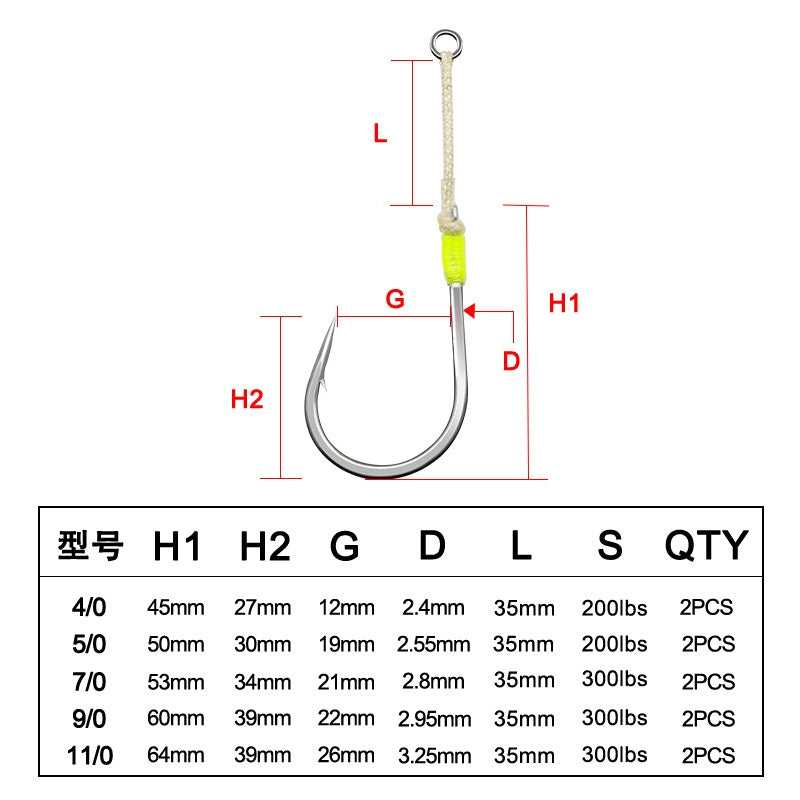 健Assist hook 19#-4/0 5/0 7/0 11/0