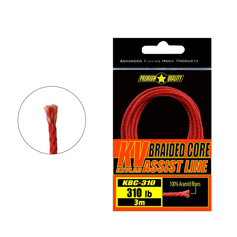 Assist hook PE binding wire 100lbs 150lbs 190lbs 230lbs 310lbs Kevlar braided core red