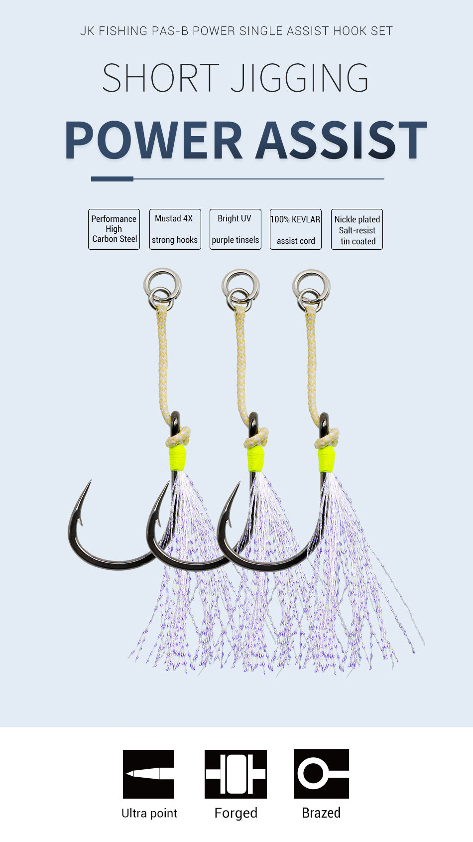 Assist hook 38#-3/0 5/0 7/0 8/0 9/0 10/0