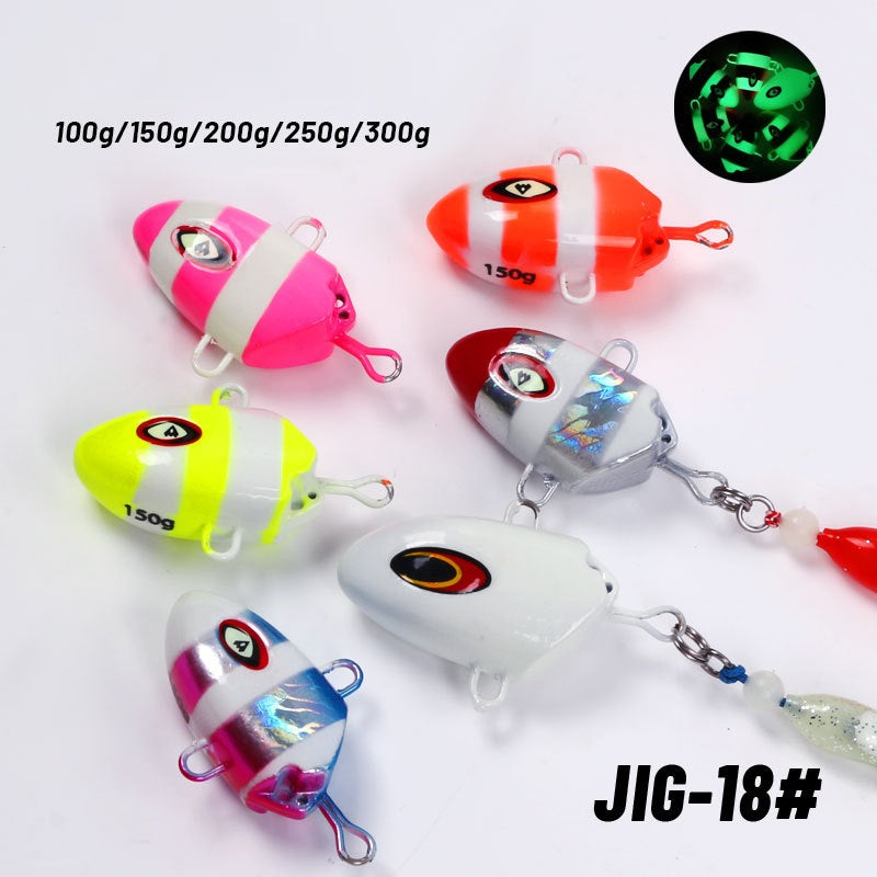 挑#68 Slow Pitch Jigs bait head skirt lure 100g 150g 200g 250g 300g