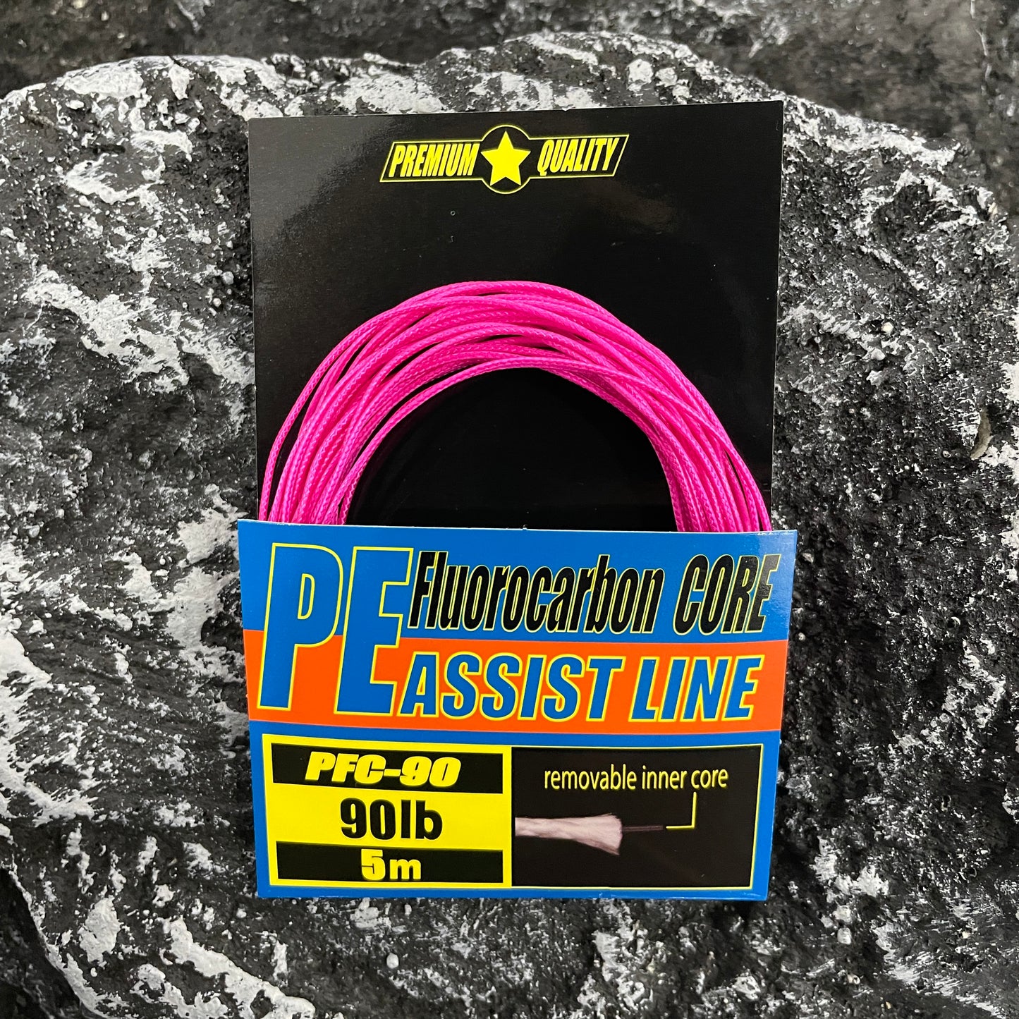 Assist Hook PE Binding Cord 45lbs 66lbs 90lbs Pound Fluorocarbon Braided Core Pink