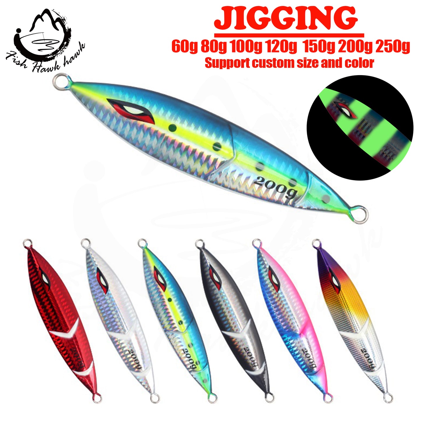 M #18 Speed/Slow Jigs 60g 80g 100g 120g  150g 200g 250g