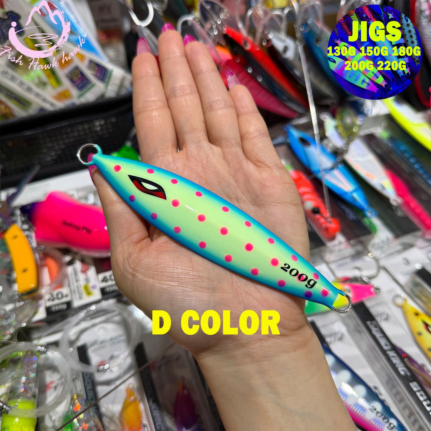 New Metal Jig Slow Fall/Slow-Pitch Jigging Lure130g-220g Glow Finish Double Assist Hooks Saltwater Deep Drop Salmon Fishing jigs lure