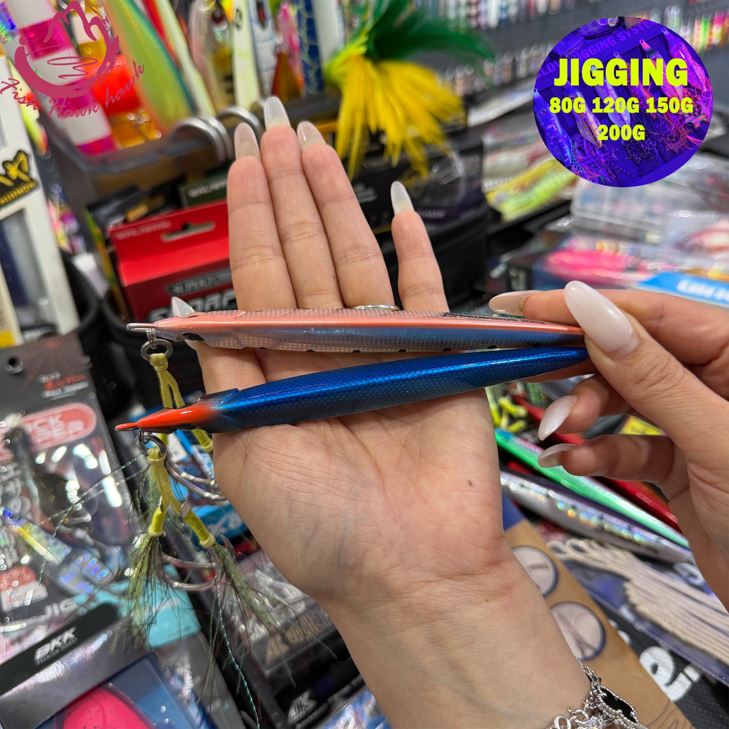 #1 Glow Slow Pitch Metal Jigging Jigs Lure 80g 120g 150g 200g