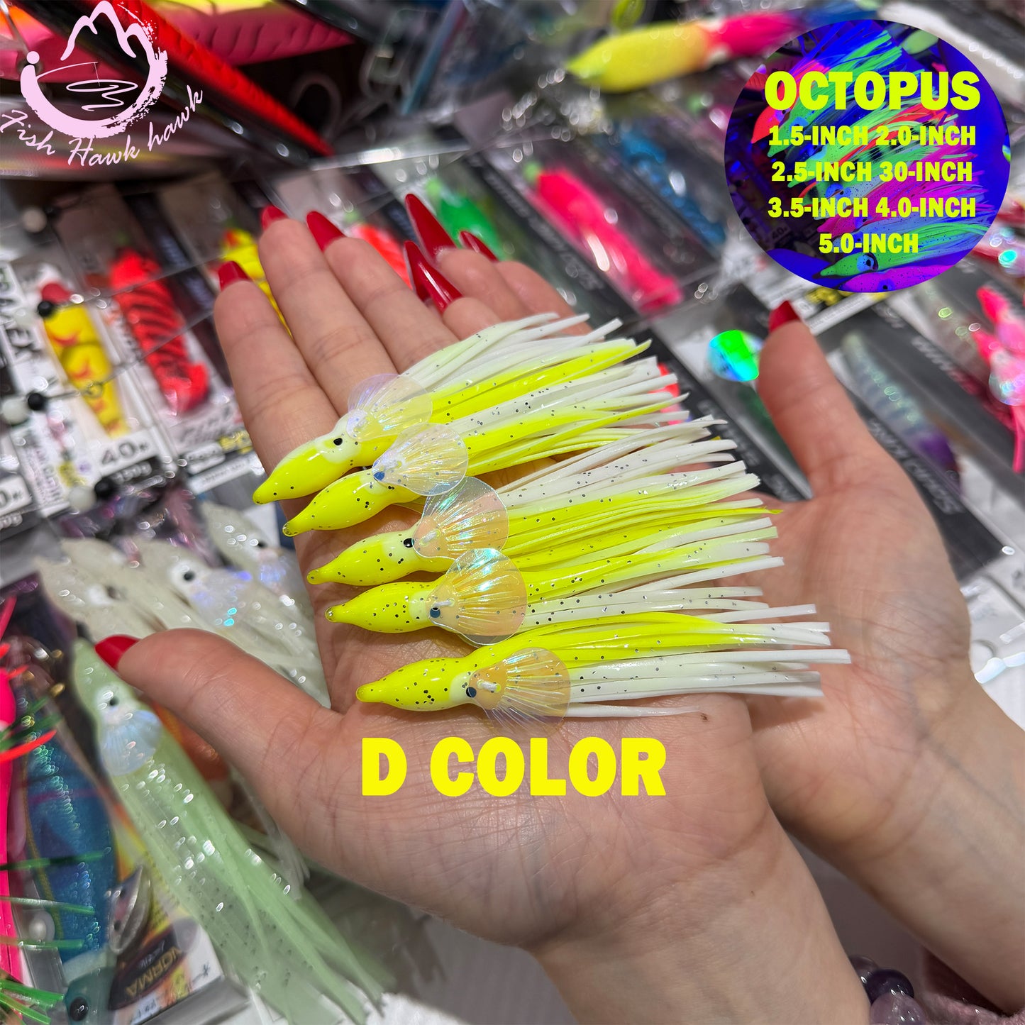 New Luminous Soft Octopus Lure UV Glow Squid Skirt Bait Glow in the Dark Octopus Soft Jig for Saltwater Tuna Mahi Snapper soft bait