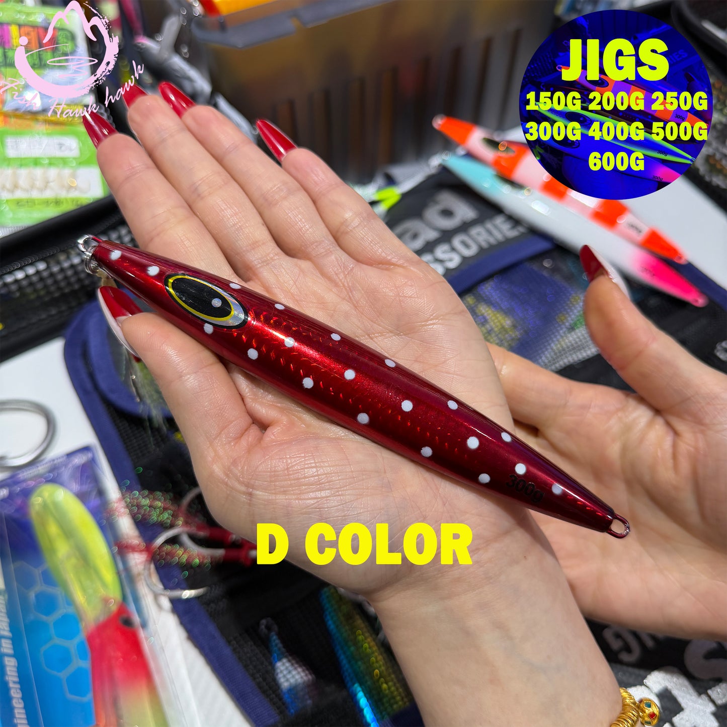 150g 200g 250g 300g 400g 500g 600g Slow Pitch Jigging Fishing Lure Metal Jigs High Action Jigging Lure for Saltwater, Snapper, Grouper, Tuna & Yellowtail jigs lure