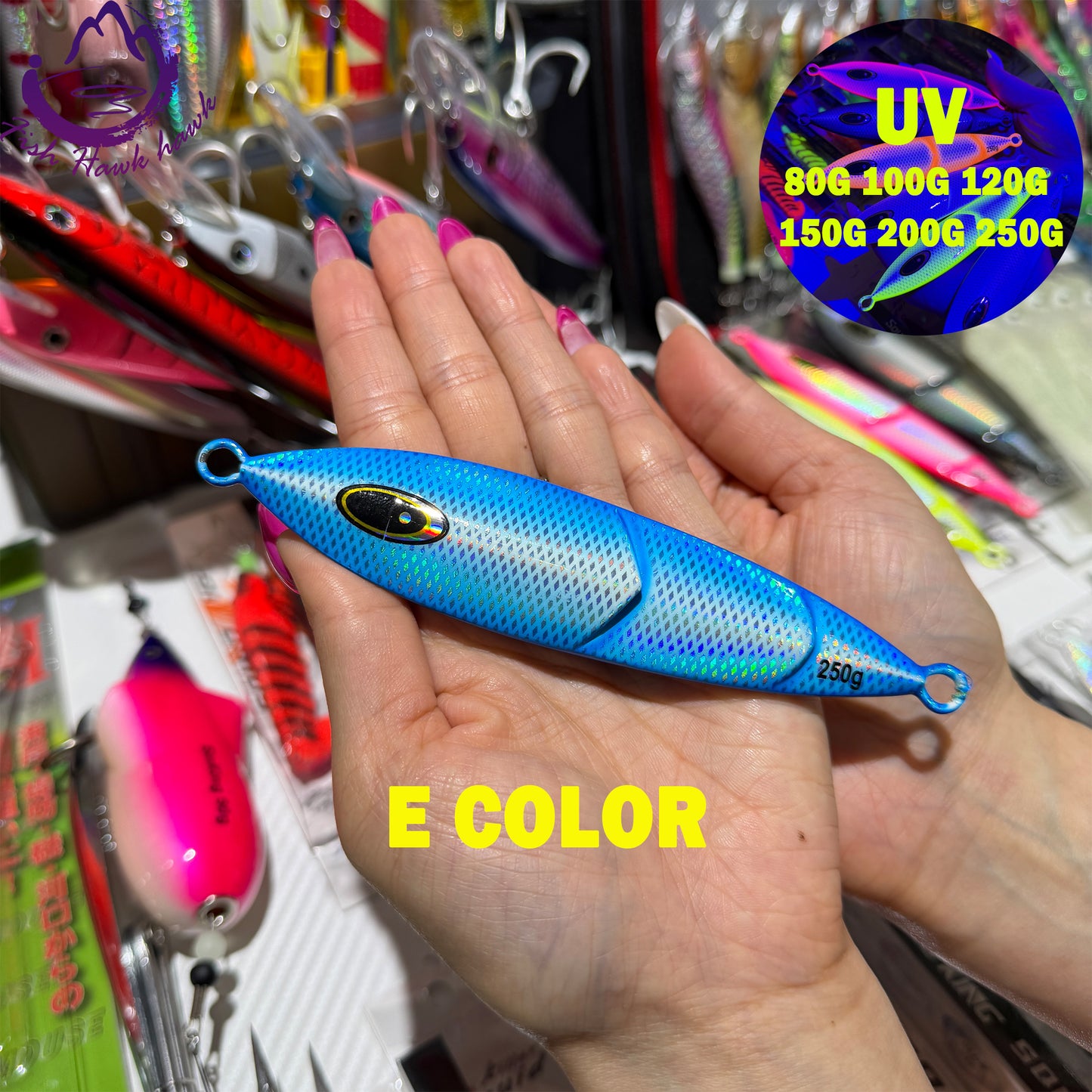 New Premium Metal Slow Pitch Jigs Fishing Lure Flat Fall Flutter Action 80g 100g 120g 150g 200g 250g Saltwater Deep Sea Assist Hook for Tuna & Kingfish