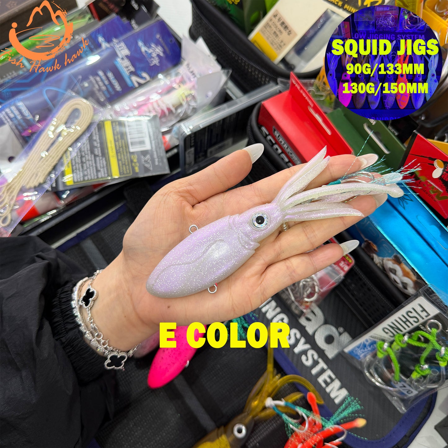 Glow Weighted Metal ABS Soft Squid Jig Octopus Lure 40g 50g 90g 130g 170g 200g 250g Saltwater Jigging Fishing Bait 3D Eyes UV Night Offshore Tuna jigs lure