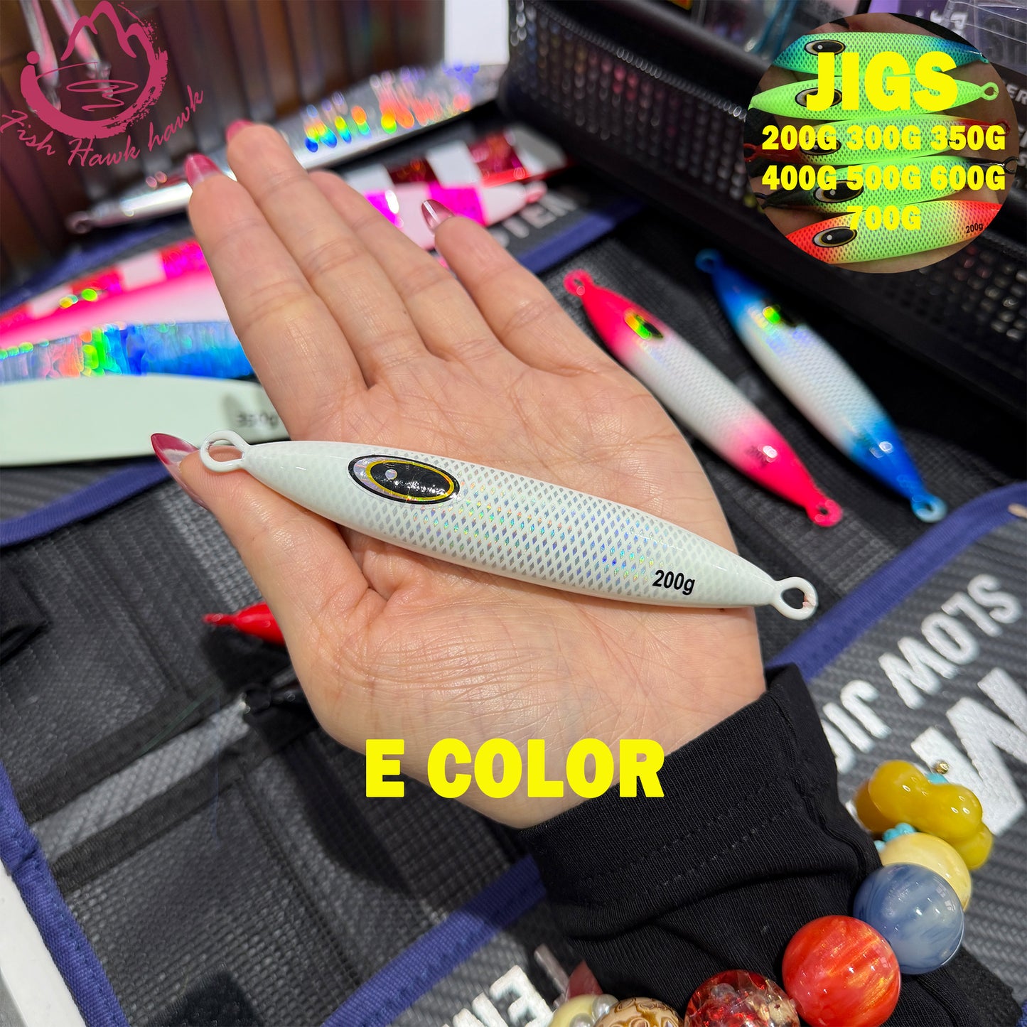 Slow Pitch Jigging Metal Jigs Saltwater Lure 200g 300g 350g 400g 500g 600g 6 Colors – Deep Sea Offshore Jigs for Tuna, Snapper & Grouper jigs lure