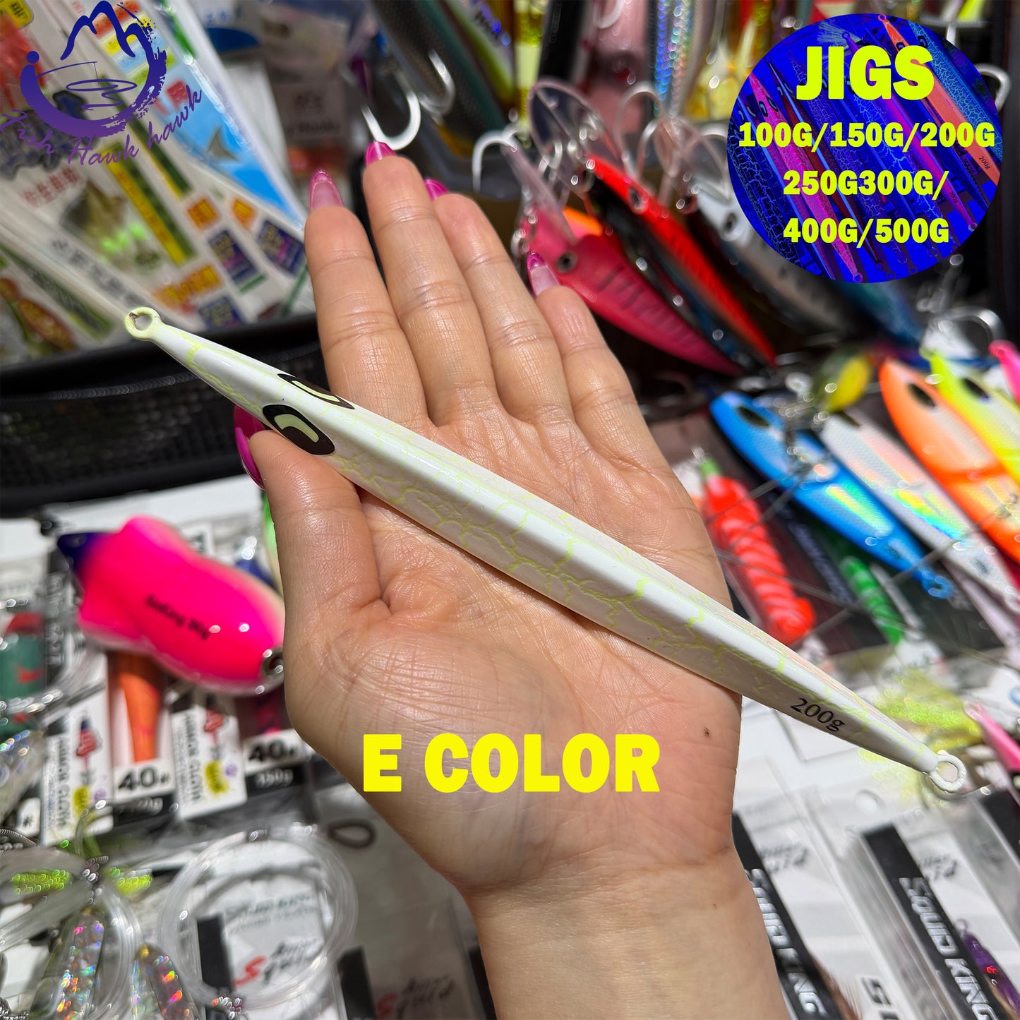 New Premium Slow Pitch Jigging Metal Fishing Lure 100g 150g 200g 250g 300g 400g 500g Flat Fall Deep Sea Saltwater Assist Hooks jigs